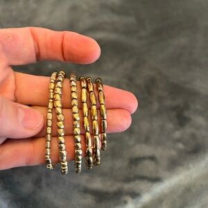 Gold-Tone Beaded Stretch Bracelet Set - Women Jewelry